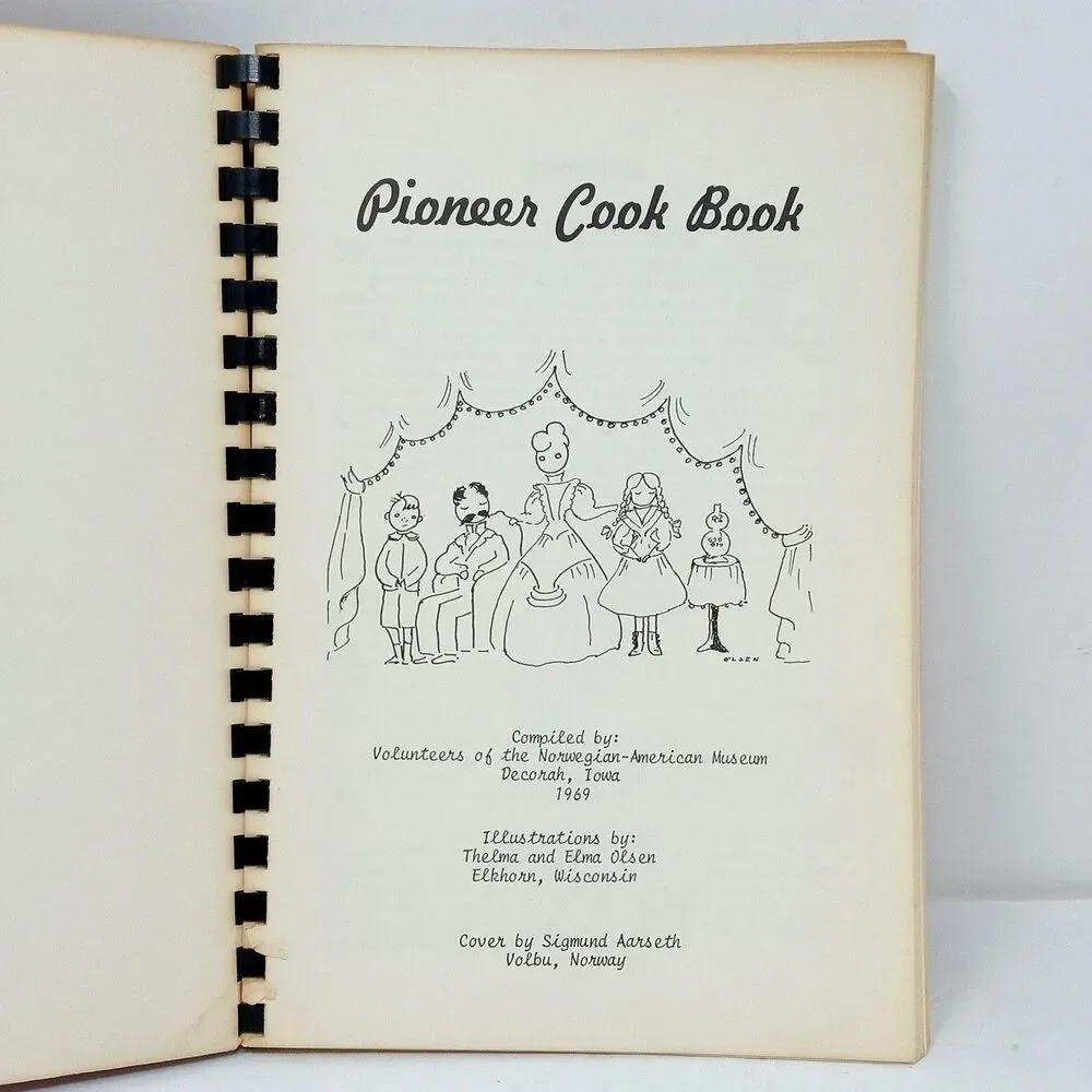 Vintage PIONEER Cook Book 1969 Decorah Iowa Norwegian American Mues spiral bound